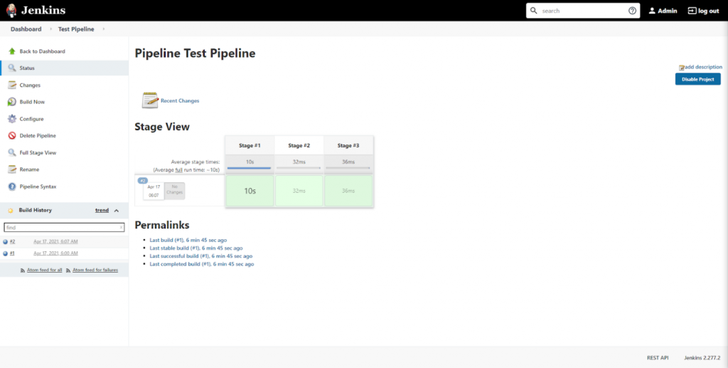 CI CDパイプラインにステージを追加します。