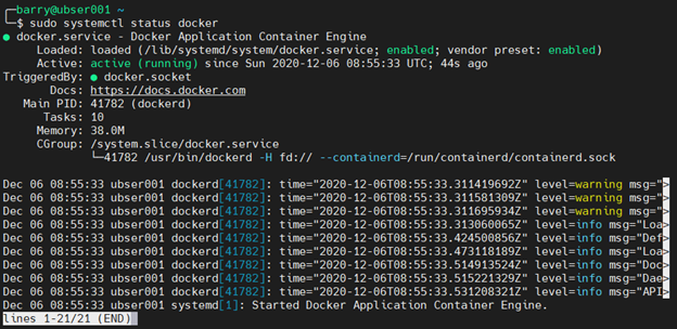 MongoDB Docker 1.8 - Dockerインストールのステータスチェック