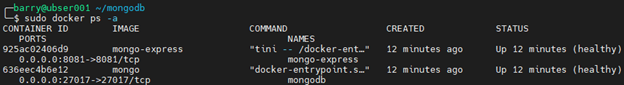 MongoDB Docker 9.2 - PSコマンド