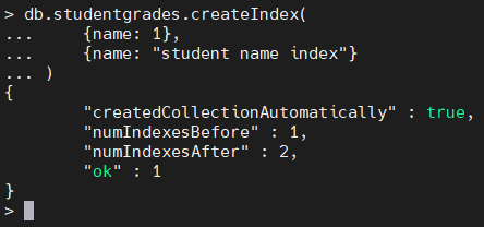 student name index というインデックスを作成します。