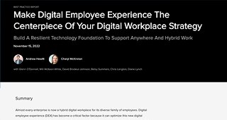 Make Digital Employee Experience The Centerpiece of Your Digital Workplace Strategy