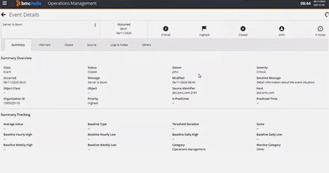 Create ServiceNow incidents from BMC Helix Operations Management events
