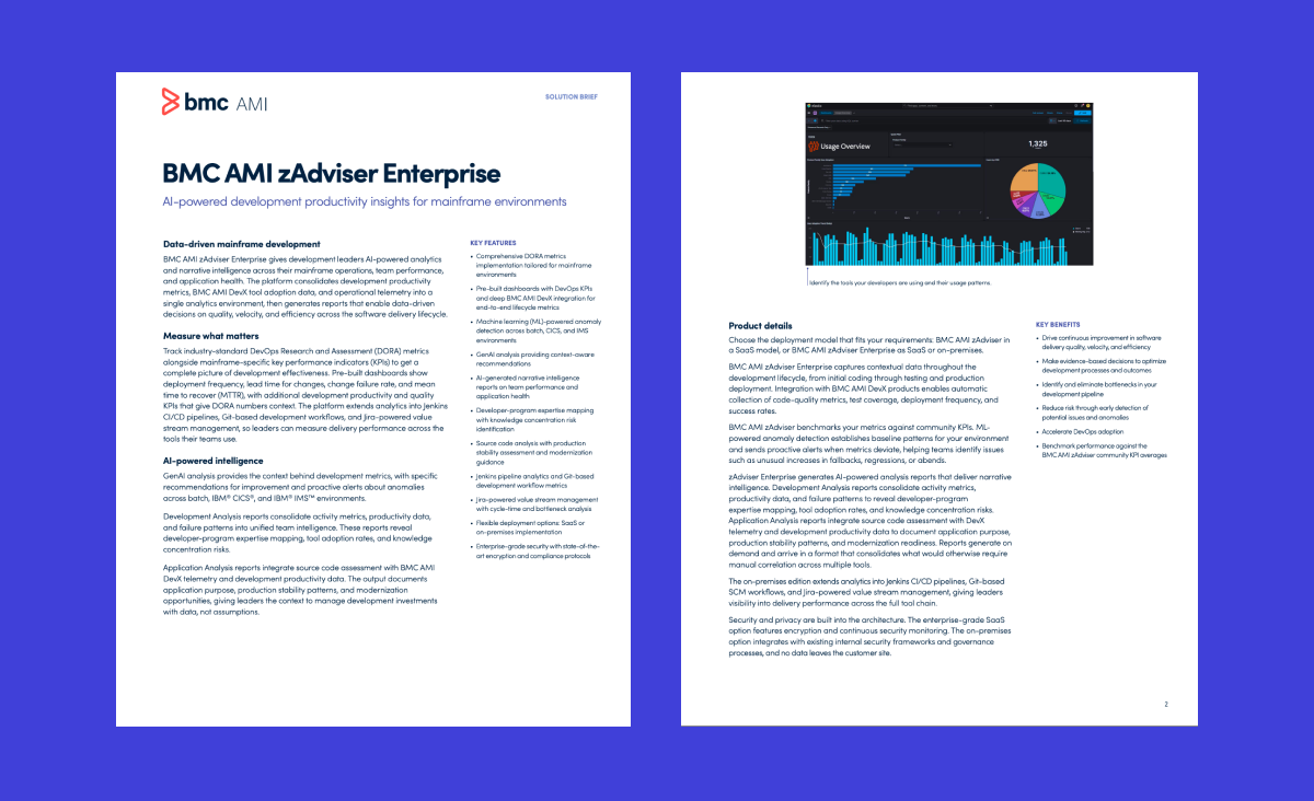 BMC AMI zAdviser Enterprise ソリューションブリーフ