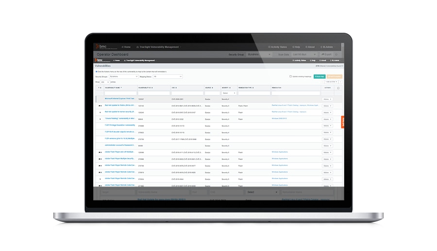 Detailed view of vulnerabilities