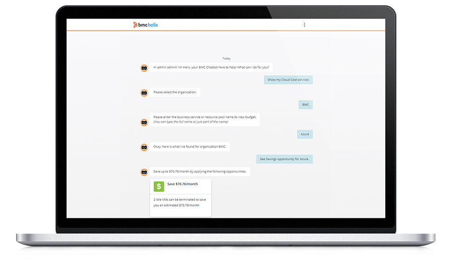 クラウドリソースを直接BMC Helix Chatbotから管理