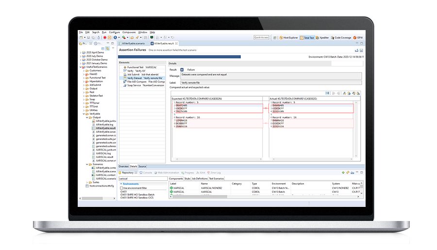 Show assertions in non-virtualized test results