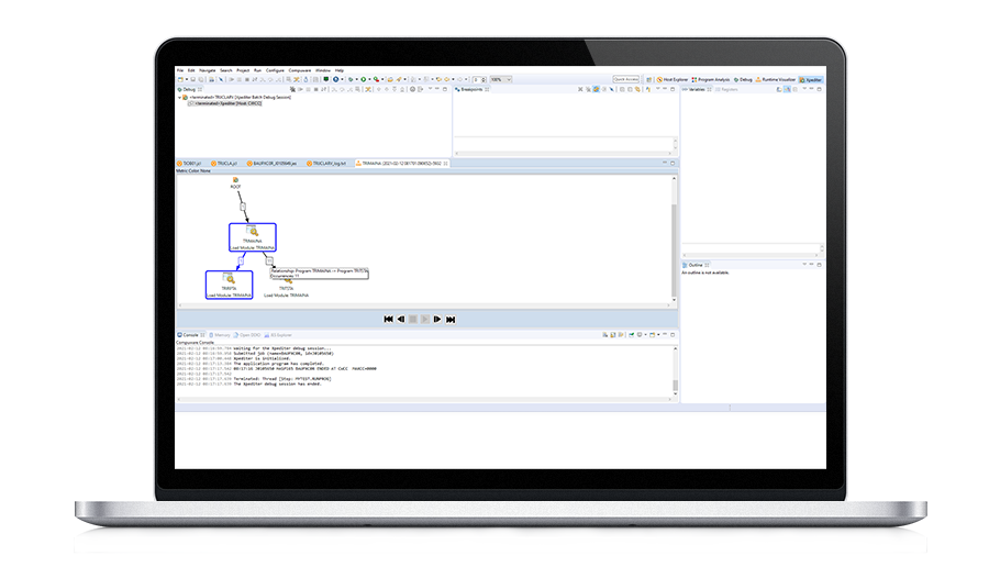 Visualize real-time application runtime behavior to understand monolithic code structures and application logic