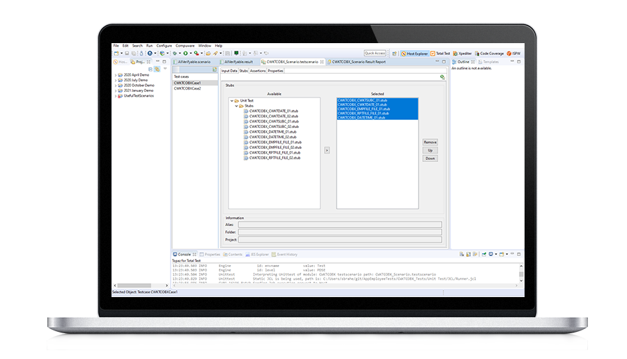 Test COBOL programs with a virtualized test scenario