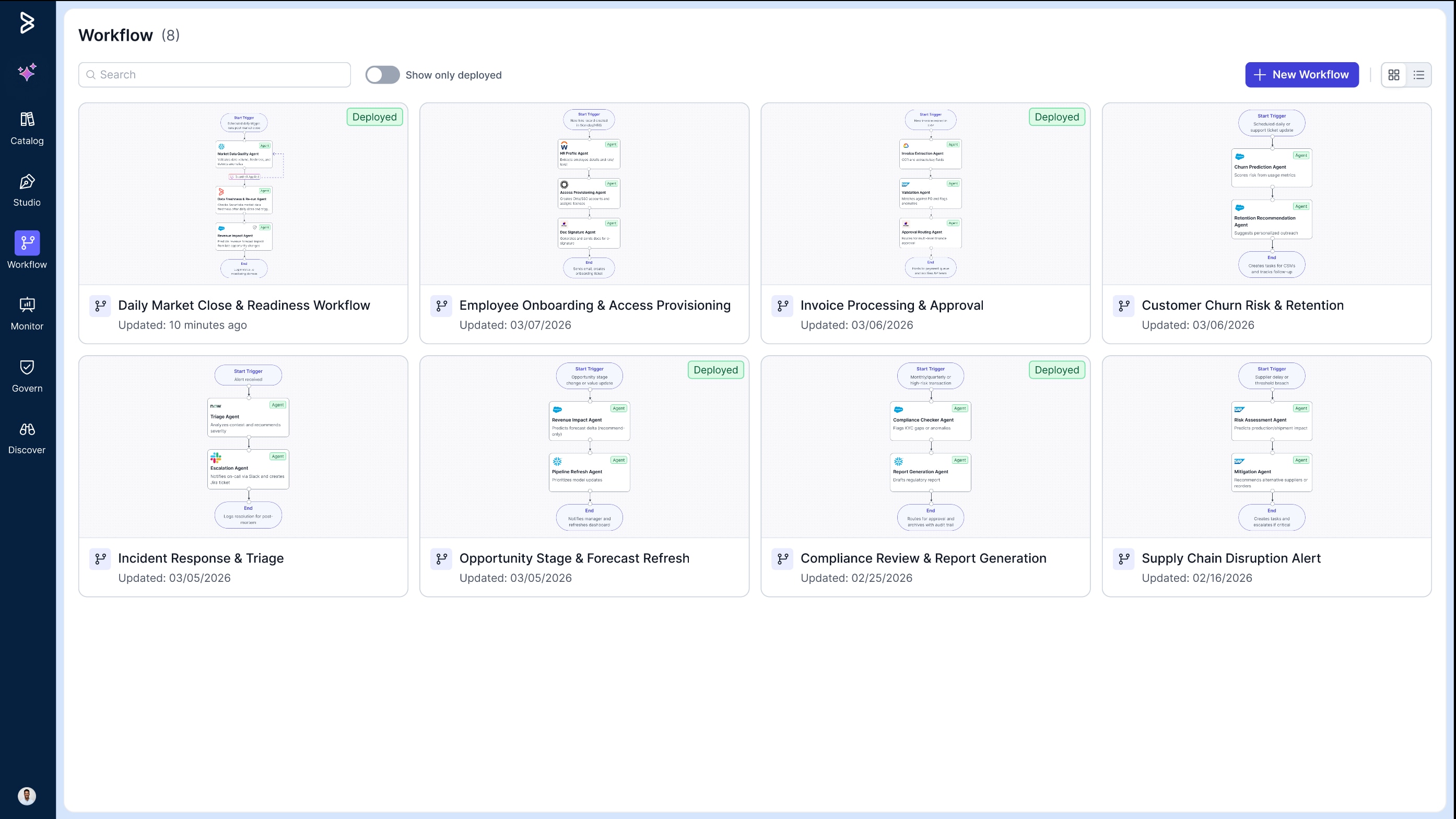 エージェントレジストリとカタログ